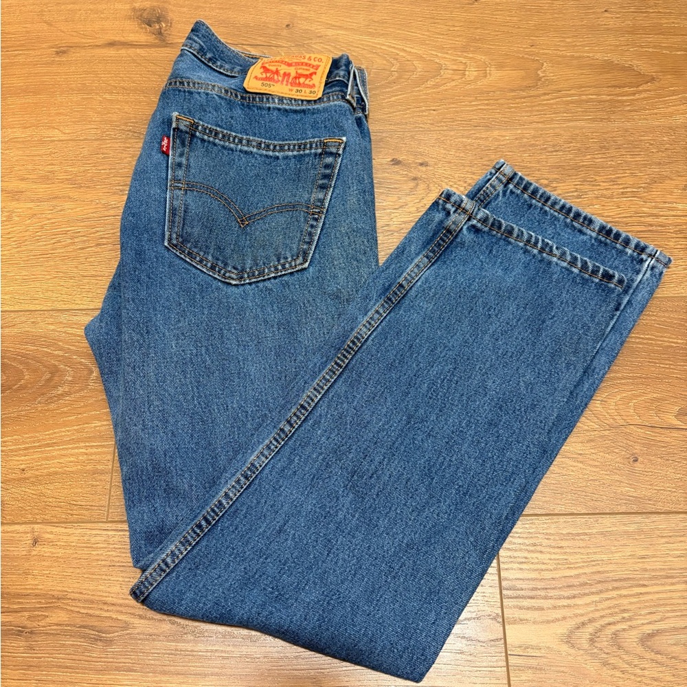 Levi's 505 Men's Waist 30" Classic Denim Pants Indigo Straight Jeans